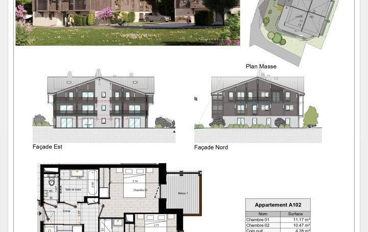 3 Pièces MORILLON (74440)  67 m2 447 000 € 