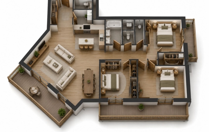 Appartement SAMOENS (74340) 100 m<sup>2</sup> 716 000 € 