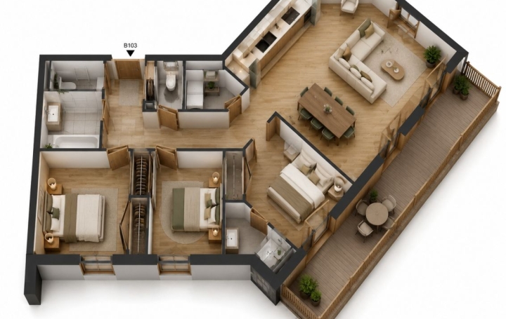 4 Pièces SAMOENS (74340)  83 m2 682 000 € 