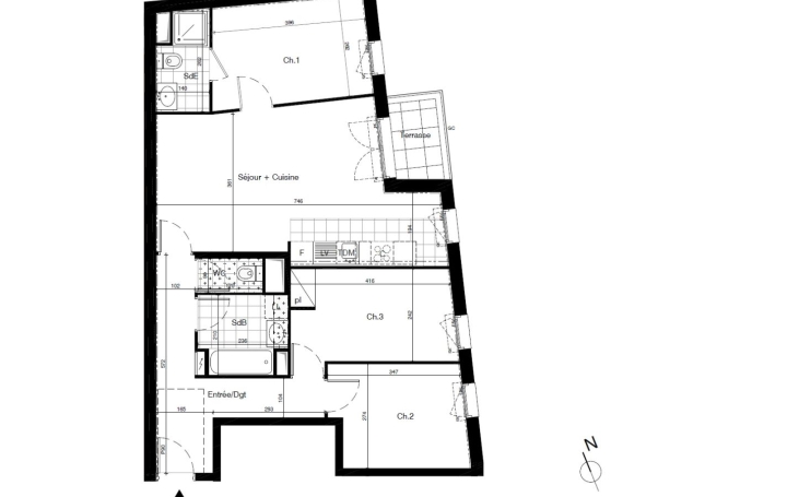 4 Pièces MONTREUIL (93100)  77 m2 590 000 € 