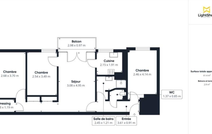 4 Pièces VITRY-SUR-SEINE (94400)  62 m2 200 000 € 