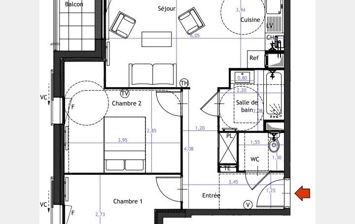 3 Pièces VITRY-SUR-SEINE (94400)  62 m2 346 000 € 