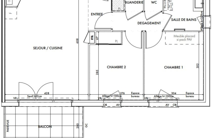 3 Pièces AUSSONNE (31840)  60 m2 238 000 € 