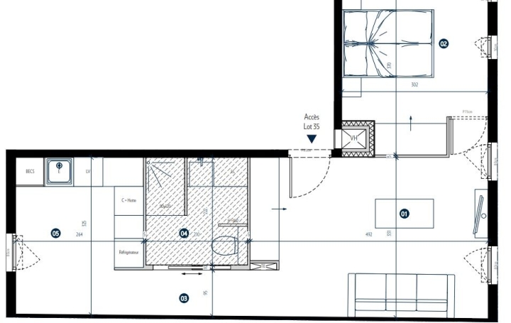 2 Pièces PARIS (75019)  42 m2 394 390 € 