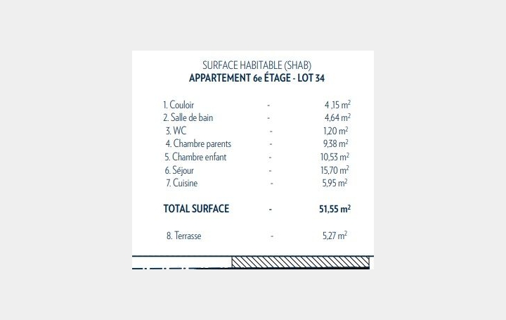 3 Pièces PARIS (75019)  52 m2 502 600 € 