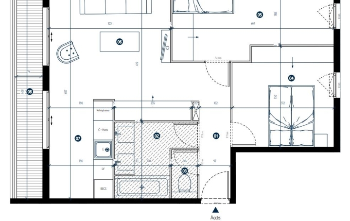 3 Pièces PARIS (75019)  52 m2 502 600 € 