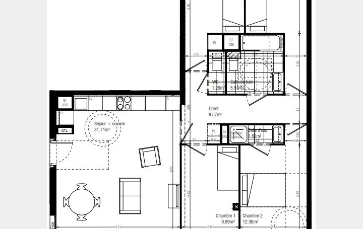 5 Pièces MASSY (91300)  94 m2 466 000 € 
