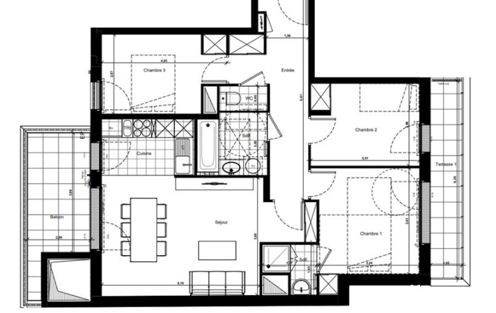 4 Pièces NANTERRE (92000)  77 m2 4 410 000 € 