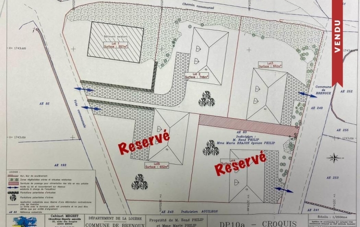 Réseau Immo-diffusion : Terrain  BRENOUX   32 340 € 